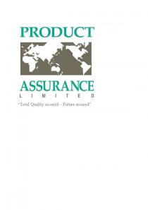 PRODUCT ASSURANCE LIMITED 