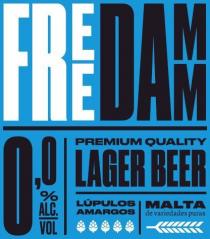 FREE DAMM 0,0% ALC. VOL PREMIUM QUALITY LAGER BEER LÚPULOS AMARGOS MALTA de variedades puras