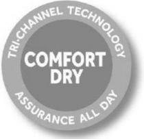 COMFORT DRY TRI-CHANNEL TECHNOLOGY ASSURANCE ALL DAY