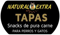 Natural Extra tapas snacks de pura carne para perros y gatos