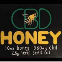 CBD Honey 10oz Honey, 360mg CBD 2.6g hemp seed oil