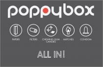 POPPYBOX ALL IN! PAPERS FILTERS CHEWING GUM CANDIES MATCHES CONDOM