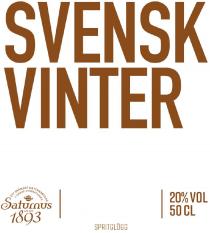 SVENSK VINTER ETT SKÅNSKT DRYCKESBOLAG I FJÄRDE GENERATIONEN Saturnus ANNO 1893 SPRITGLÖGG 20% VOL 50CL