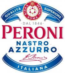 PERONI NASTRO AZZURRO QUALITÀ SUPERIORE ITALIANA BIRRA PERONI ROMA DAL 1846