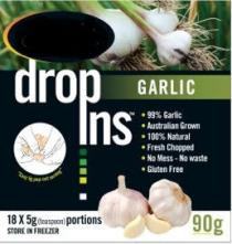 drop ins GARLIC 99% Garlic Australian Grown 100% Natural Fresh Chopped No Mess - No waste Gluten Free