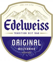 EDELWEISS TRADITION SEIT 1646 ORIGINAL WEIZENBIER NATURTRÜB JUWEL DER ALPEN