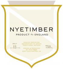 Nyetimber Product of England English protected designation of origin traditional method grown & produced by nyetimber west chiltington uk Brut ALC 12% VOL 750ML