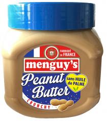 MENGUY'S PEANUT BUTTER CRUNCHY FABRIQUÉ EN FRANCE SANS HUILE DE PALME