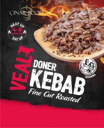 CINAR FOOD VEAL DONER KEBAB FINE CUT ROASTED HEAT UP EAT UP 4-8 MINUTES SHAORMA