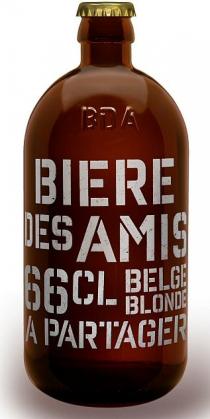 BDA BIERE DES AMIS BELGE BLONDE A PARTAGER 66CL