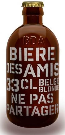 BDA BIERE DES AMIS BELGE BLONDE NE PAS PARTAGER 33CL