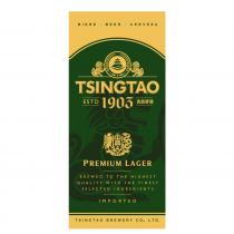 BIERE BEER CERVEZA TSINGTAO ESTD 1903 PREMIUM LAGER BREWED TO THE HIGHEST QUALITY WITH THE FINEST SELECTED INGREDIENTS IMPORTED TSINGTAO BREWERY CO., LTD.