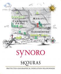 SYNORO SKOURAS CABERNET FRANC MERLOT AGHIORGHITIKO PROTECTED GEOGRAPHICAL INDICATION PELOPONNESE