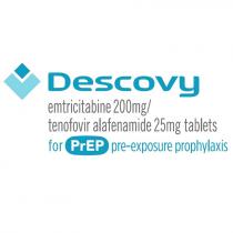 DESCOVY emtricitabine 200mg/tenofovir alafenamide 25mg tablets for PrEP pre-exposure prophylaxis