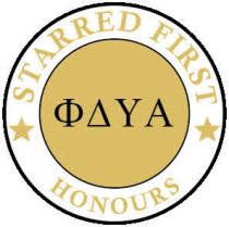 STARRED FIRST HONOURS ΦΔYA