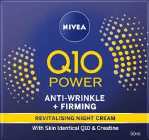 NIVEA Q10 POWER ANTI-WRINKLE + FIRMING REVITALISING NIGHT CREAM With Skin Identical Q10 & Creatine