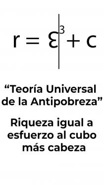 TEORIA UNIVERSAL DE LA ANTIPOBREZA RIQUEZA IGUAL A ESFUERZO AL CUBO MAS CABEZA
