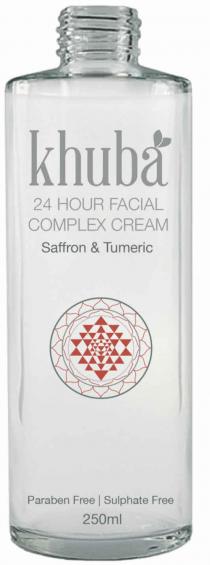 KHUBA 24 HOUR FACIAL COMPLEX CREAM SAFFRON & TUMERIC PARABEN FREE | SULPHATE FREE 250ML