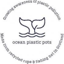 OCEAN PLASTIC POTS GROWING AWARENESS OF PLASTIC POLLUTION MADE FROM RECYCLED ROPE AND FISHING NET IN SCOTLAND