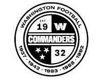 WASHINGTON FOOTBALL - EST 19 - 32 - W -COMMANDERS - 1937 - 1942 - 1983 - 1988 - 1992