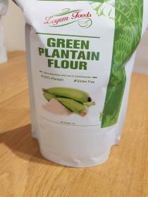 LOYEM FOODS GREEN PLANTAIN FLOUR HIGHLY NUTRITIOUS AND LOW IN CARBOHYDRATES 100% PLANTAIN GLUTEN FREE NET WEIGHT: 1KG