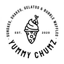 SUNDAES, SHAKES, GELATOS & BUBBLE WAFFLES EST. 2020 YUMMY CHUMZ