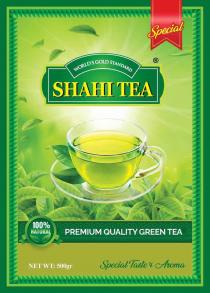 Special WORLD'S GOLD STANDARD SHAHI TEA 100% NATURAL PREMIUM QUALITY GREEN TEA NET WT: 500gr Special Taste & Aroma