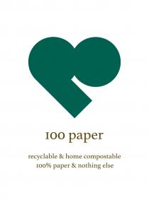 100 PAPER RECYCLABLE & HOME COMPOSTABLE 100% PAPER & NOTHING ELSE