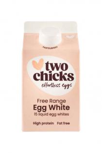 PASTEURISED TWO CHICKS EFFORTLESS EGGS FREE RANGE EGG WHITE 15 LIQUID EGG WHITES HIGH PROTEIN FAT FREE