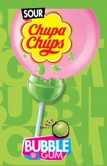 SOUR CHUPA CHUPS BUBBLE GUM