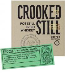 CROOKED STILL POT STILL IRISH WHISKEY COPPER POT STILL ORIGINAL BENT NECK DISTILLED