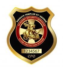 KNIGHTS TEMPLAR ST' GEORGE ACADEMY SECURITY SERVICES CLOSE PROTECTION OFFICER 1234567 CPO