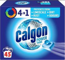 CALGON 4 IN1 PREVENTS FROM: LIMESCALE DIRT RUST ODOURS CALGON POWER TABS 45