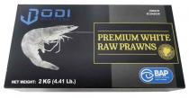 ODI ORIGIN ECUADOR SEAFOOD PREMIUM WHITE RAW PRAWNS BAP CERTIFIED NET WEIGHT: 2 KG (4.41 LB