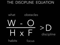 THE DISCIPLINE EQUATION WHAT OBSTACLES W - O H X F > D DISCIPLINE HABITS FOCUS