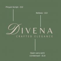 DIVENA CRAFTED ELEGANCE Pinyon Script-212 Belleza-113 Open sans semi condensed- 31.8