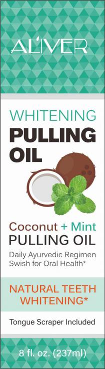 ALIVER Whitening pulling oil coconut + mint pulling oil Daily Ayurvedic regimen swish for oral health