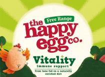 THE HAPPY EGG CO. FREE RANGE VITALITY IMMUNE SUPPORT FROM HENS FED ON A NATURALLY ENRICHED DIET