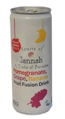 RICH IN VITAMIN A,C,E,D Fruits of Jannah A Taste of Paradise Pomegranate, Grape, Banana Fruit Fusion Drink Vegan