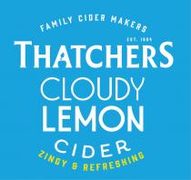 FAMILY CIDER MAKERS THATCHERS EST. 1904 CLOUDY LEMON CIDER ZINGY & REFRESHING