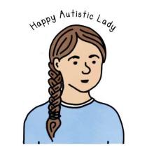 HAPPY AUTISTIC LADY