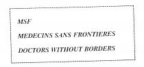 MSF MEDECINS SANS FRONTIERES DOCTORS WITHOUT BORDERS