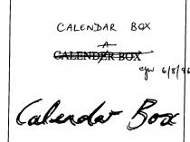 Calendar Box