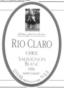 Dona Javiera Estate RIO CLARO CHILE SAUVIGNON BLANC 1996 MAIPO VALLEY