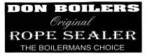 DON BOILERS Original ROPE SEALER THE BOILERMANS CHOICE