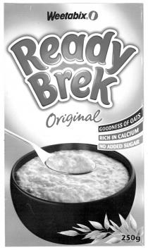 Weetabix Ready Brek Original GOODNESS OF OATS RICH IN CALCIUM NO ADDED SUGAR 250g