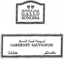 ERNEST & JULIO GALLO SONOMA Barrelli Creek Vineyard CABERNET SAUVIGNON