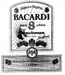 FORMULA ORIGINAL BACARDI RON 8 AÑOS RESERVA SUPERIOR