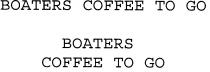 BOATERS COFFEE TO GO