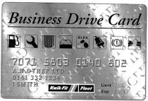 Business Drive Card A.N.OTHER LTD 0141 332 1234 I SMITH Kwik-Fit Fleet